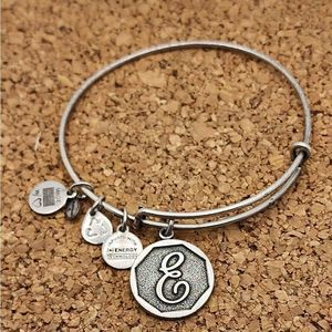 3/$30 🖤 Alex and Ani Silver Letter E Alphabet Bangle Charm Bracelet